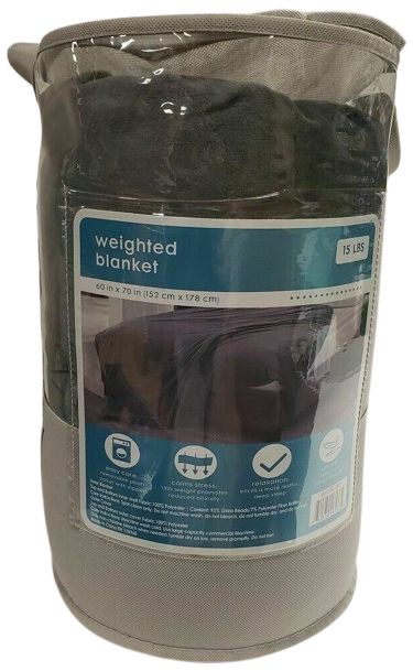 Member's Mark Weighted Blanket 60in x 70in 15lbs - Dark Grey by Member's Mark - Refurbished - Brand New condition - US$20.99