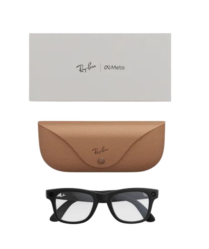 Meta Ray-Ban Meta Wayfarer (Gen 2) Smart Glasses (Standard) - Matte Black + Clear by Meta - Refurbished - Like New condition - Image 5