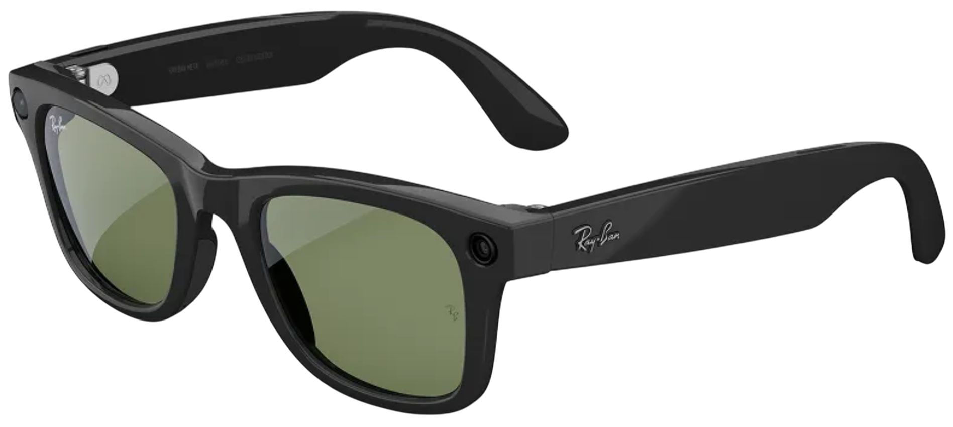 Meta Ray-Ban Meta Wayfarer (Gen 2) Smart Glasses (Standard) - Shiny Black + Green by Meta - Refurbished - Like New condition - US$393.99