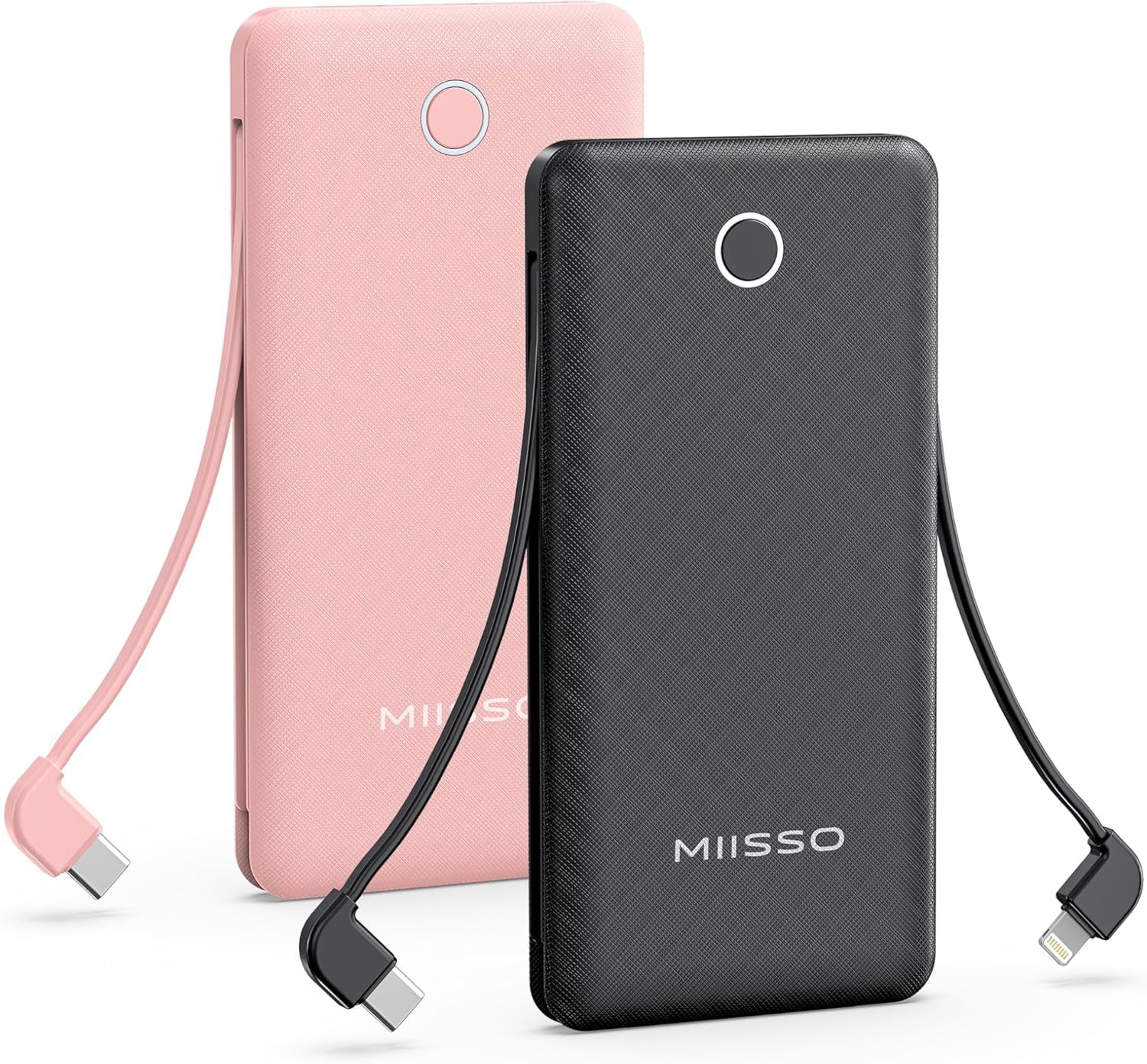 Miisso 10K95 10000mah Power Bank (2-Pack) - Black & Pink by Miisso - Refurbished - Premium condition - US$40.98