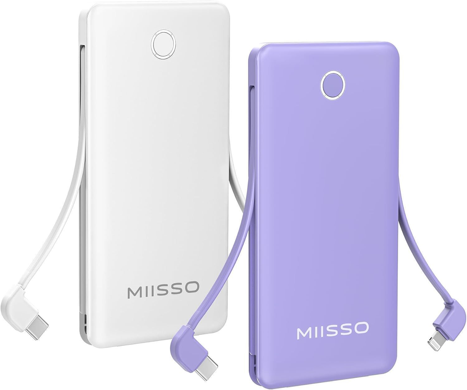 Miisso 10K95 10000mah Power Bank (2-Pack) - Purple & White by Miisso - Refurbished - Premium condition - US$30.98
