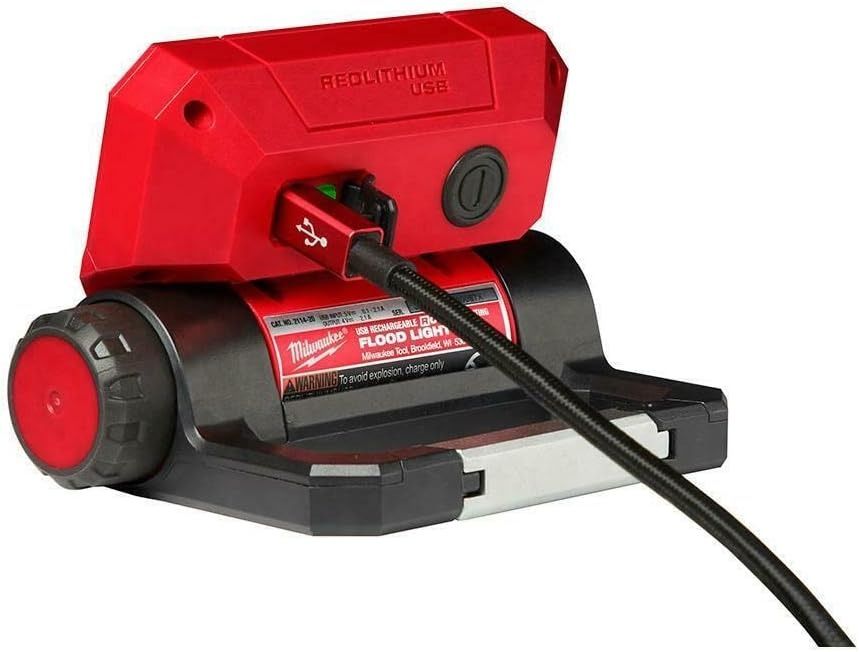 Milwaukee 2114-21 550-Lumen LED Rechargeable Pivoting Flood Light - Red by Milwaukee - Image 3