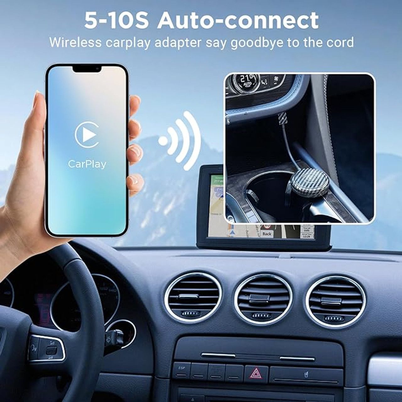 Mocale Carplay Adapter Convert Wired to Wireless - Gray by Mocale - Image 3