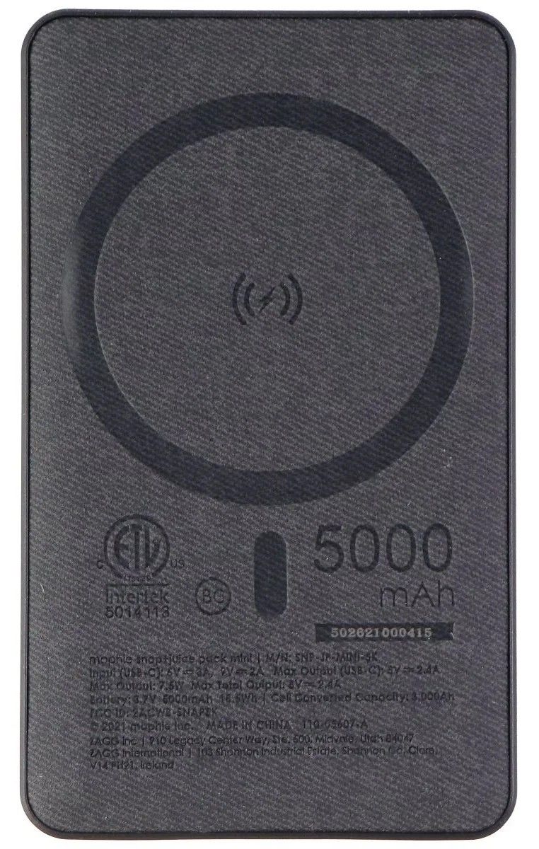 Mophie Snap+ Juice Pack Mini MagSafe & Magnetic Qi-enabled Portable Magnetic Charger - Black by Mophie - Refurbished - Good condition - Image 3