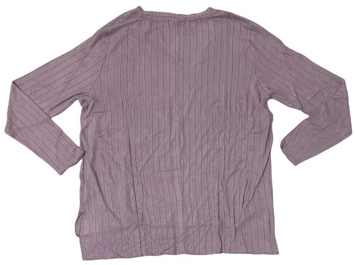 Mote Women's V-Neck Stretch Long Sleeve Ribbed Shirt L - Lilac by Mote - Image 2