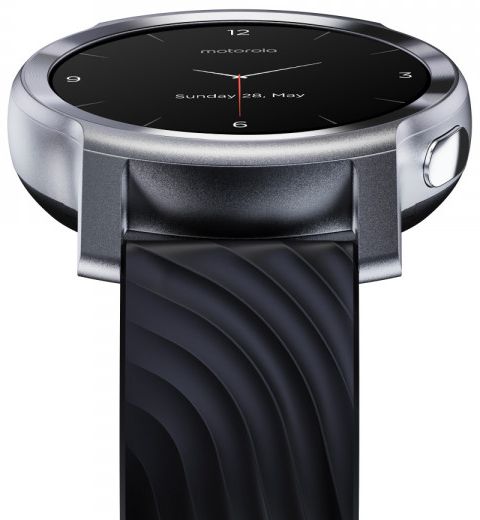 Motorola Moto Watch 100 - 42mm - Glacier Silver Aluminum Case with Black Silicon Silicon Band by Motorola - Refurbished - Like New condition - Image 3