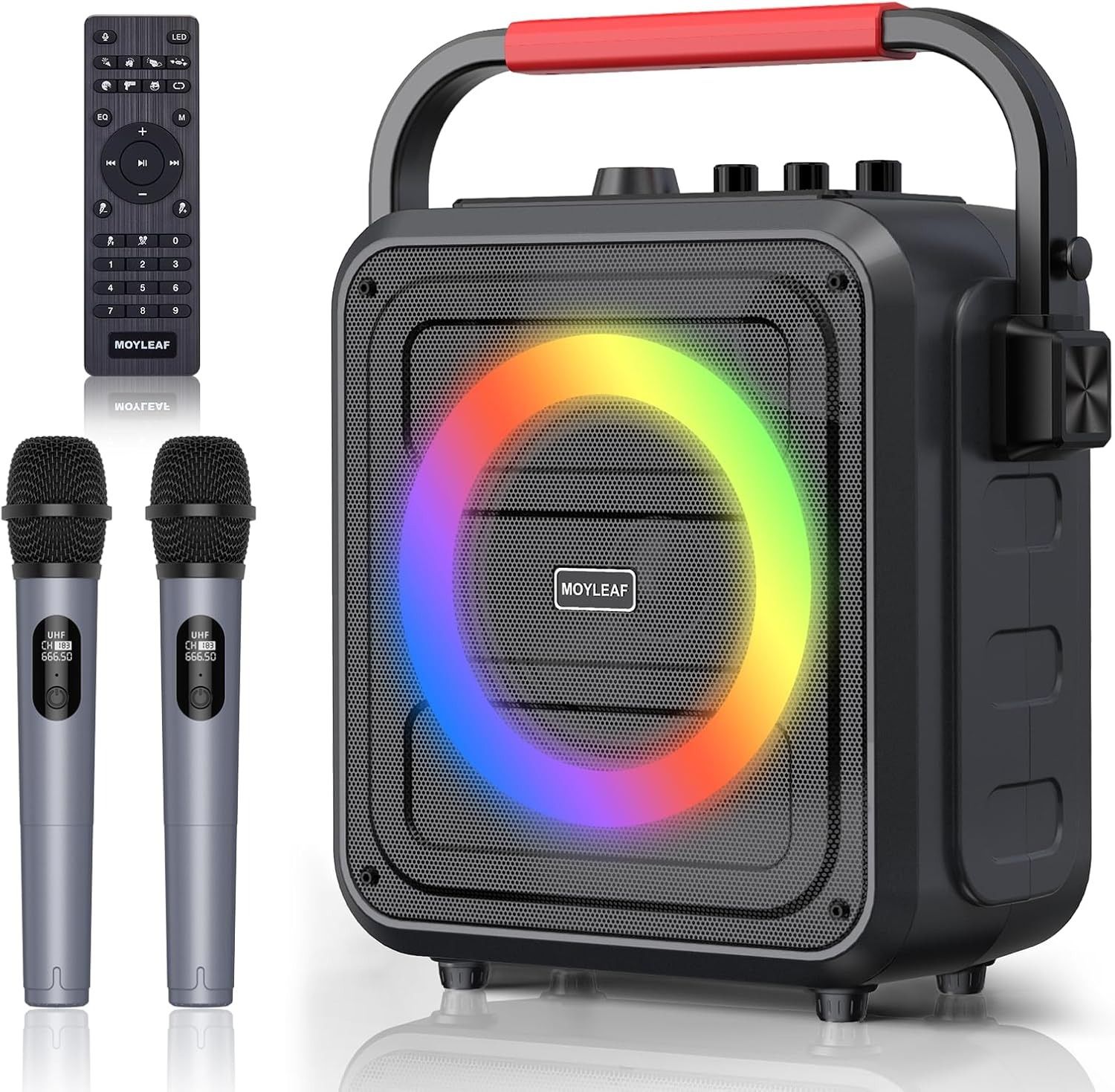 Moyleaf K253 Karaoke Machine for Adults & Kids Bluetooth Karaoke Speaker - Black by Moyleaf - Refurbished - Very Good condition - US$49.11