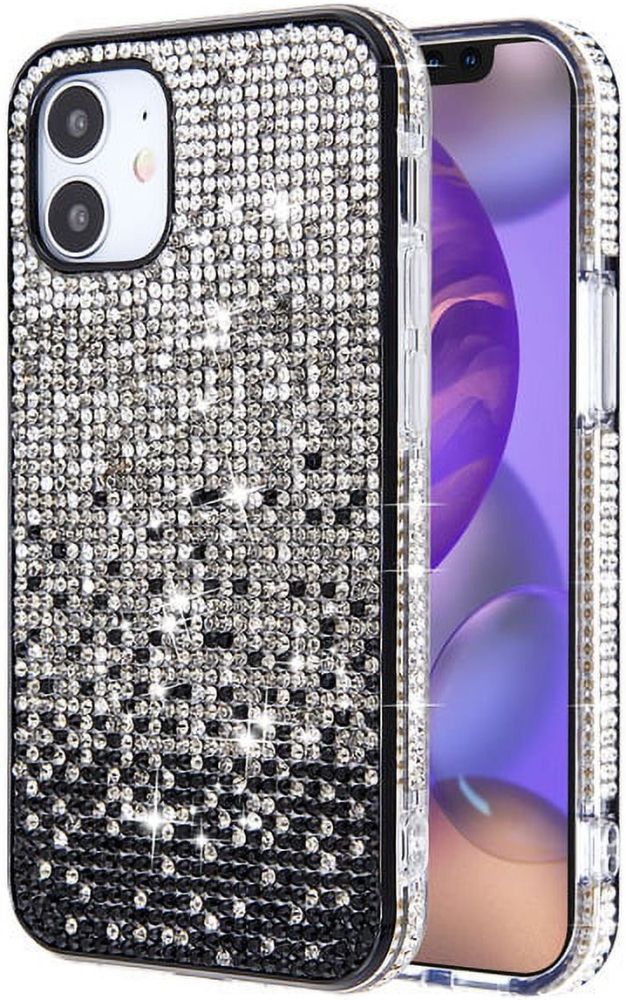 MyBat Airium Crystals Sparks Phone Case for iPhone 12 Mini - Clear / Black Crystals - Brand New by MyBat - Refurbished - Brand New condition - Image 2