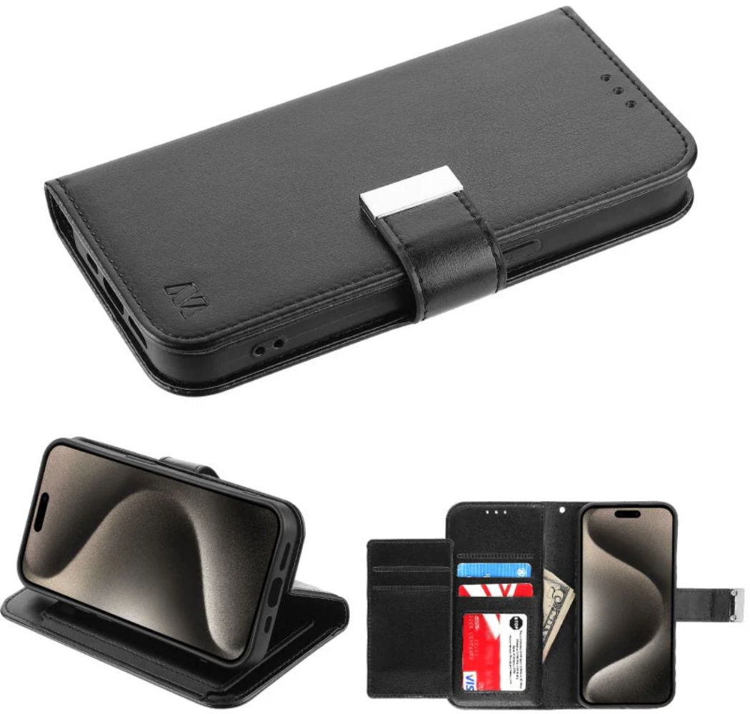 MyBat MyJacket Xtra Series Wallet Phone Case for iPhone 15 Pro - Black/Black - Brand New by MyBat - Image 2