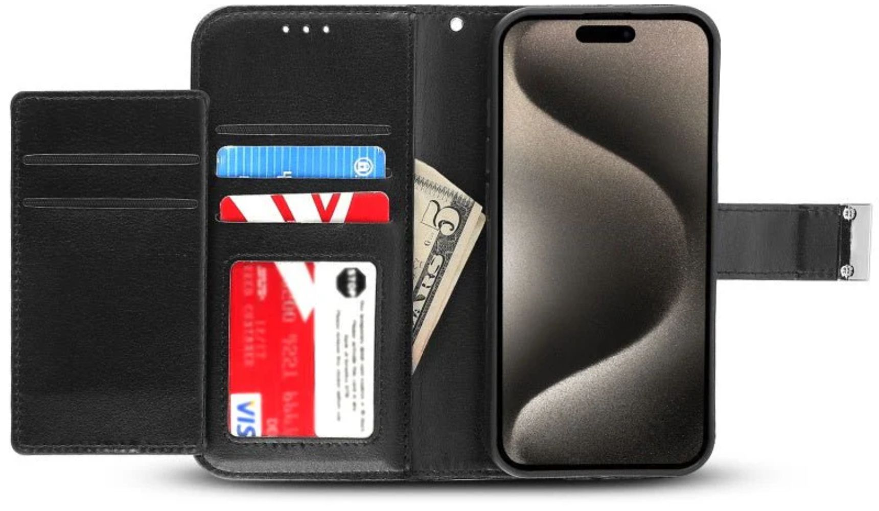 MyBat MyJacket Xtra Series Wallet Phone Case for iPhone 15 Pro - Black/Black - Brand New by MyBat - Image 4