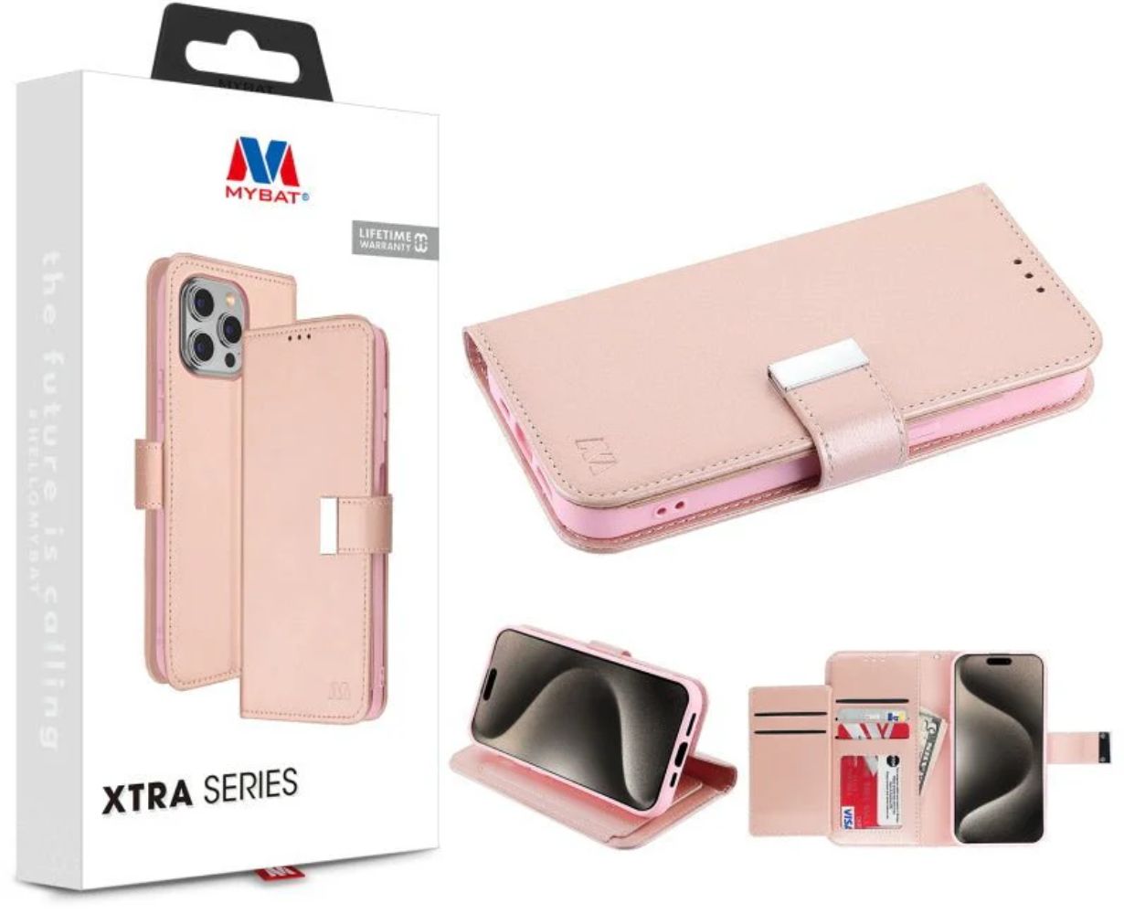 MyBat MyJacket Xtra Series Wallet Phone Case for iPhone 15 Pro - Rose Gold - Brand New by MyBat - Refurbished - Brand New condition - US$10.08