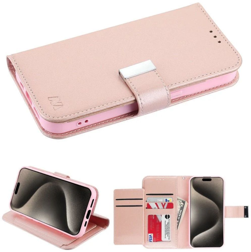 MyBat MyJacket Xtra Series Wallet Phone Case for iPhone 15 Pro - Rose Gold - Brand New by MyBat - Refurbished - Brand New condition - Image 2