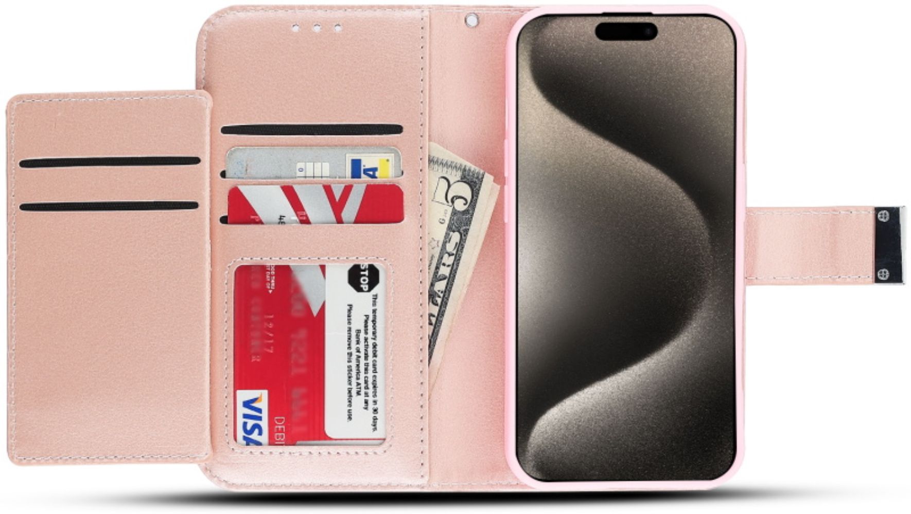 MyBat MyJacket Xtra Series Wallet Phone Case for iPhone 15 Pro - Rose Gold - Brand New by MyBat - Refurbished - Brand New condition - Image 3