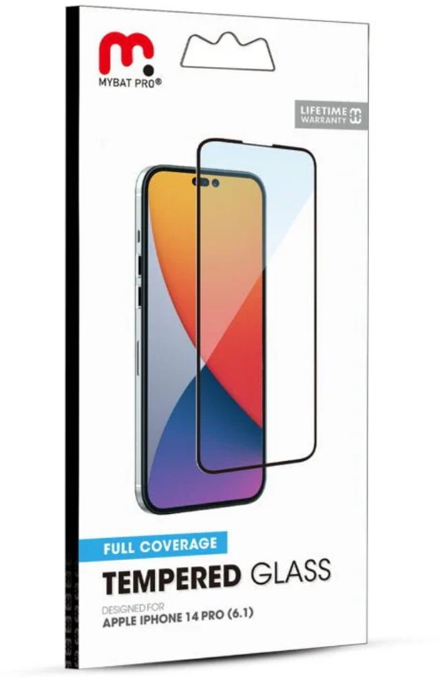 MyBat Pro Full Coverage Tempered Glass Screen Protector for iPhone 14 Pro - Transparent/Black by MyBat Pro - Refurbished - Brand New condition - Image 5