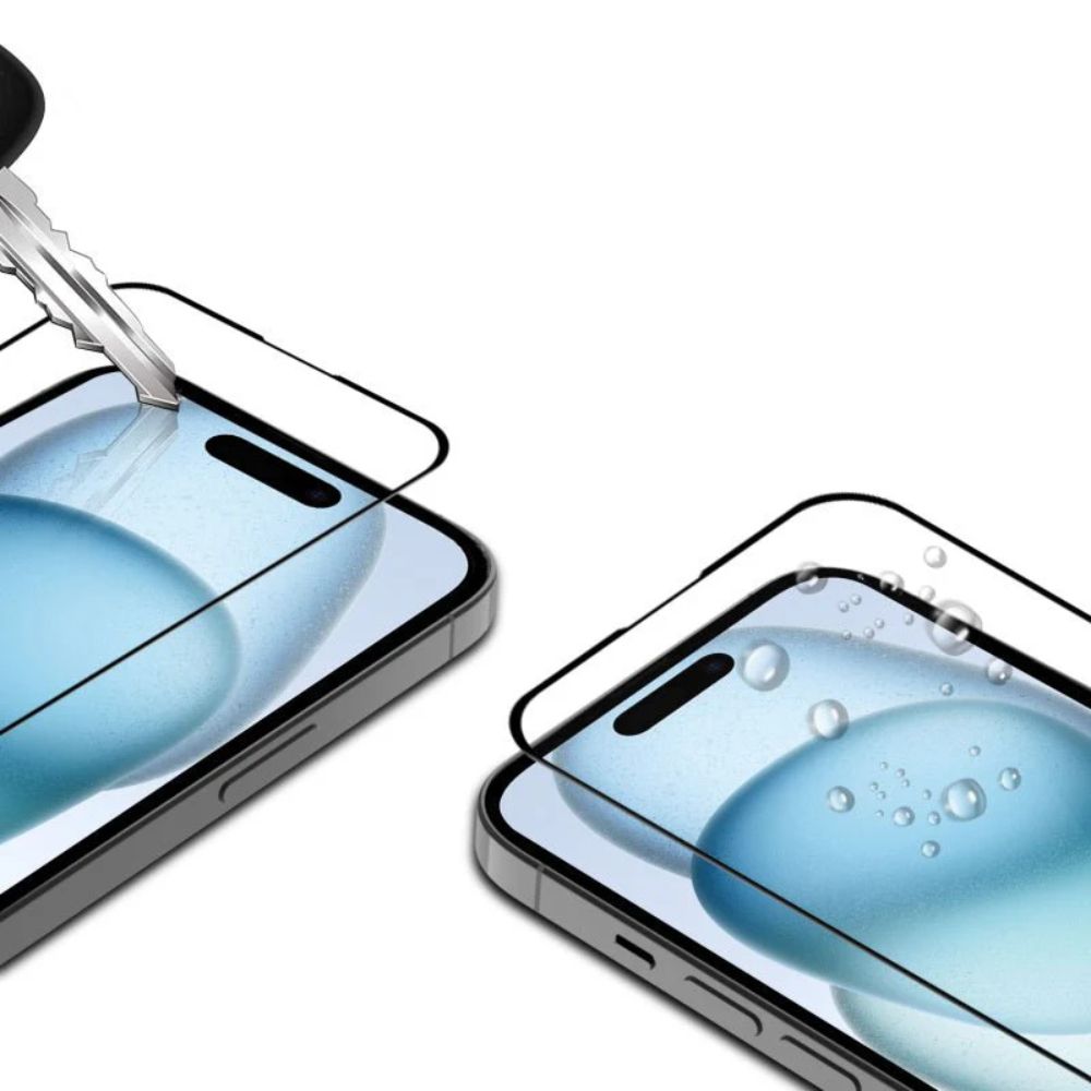 MyBat Pro Full Coverage Tempered Glass Screen Protector for iPhone 15 - Transparent/Black - Brand New by MyBat Pro - Refurbished - Brand New condition - Image 3