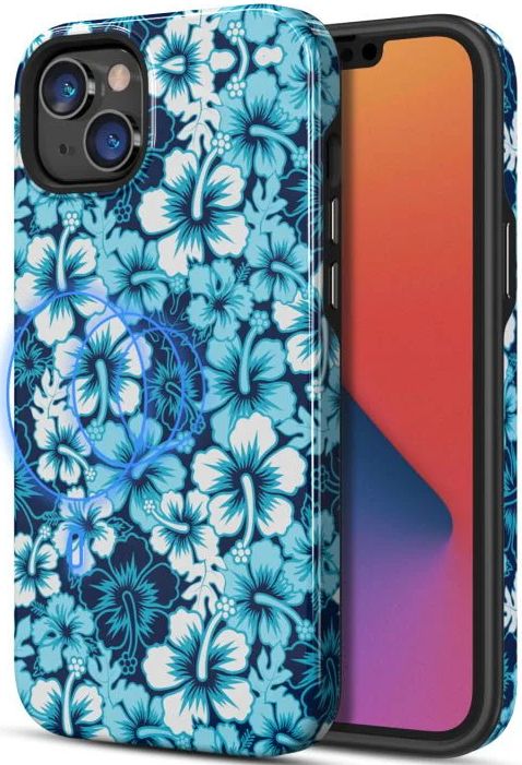 MyBatPro MyBatPro Fuse Series with Magsafe Phone Case for iPhone 14 Plus - Blue Hibiscus by MyBatPro - Refurbished - Brand New condition - US$8.78