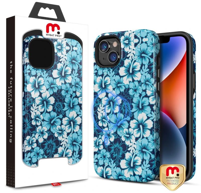 MyBatPro MyBatPro Fuse Series with Magsafe Phone Case for iPhone 14 Plus - Blue Hibiscus by MyBatPro - Image 4