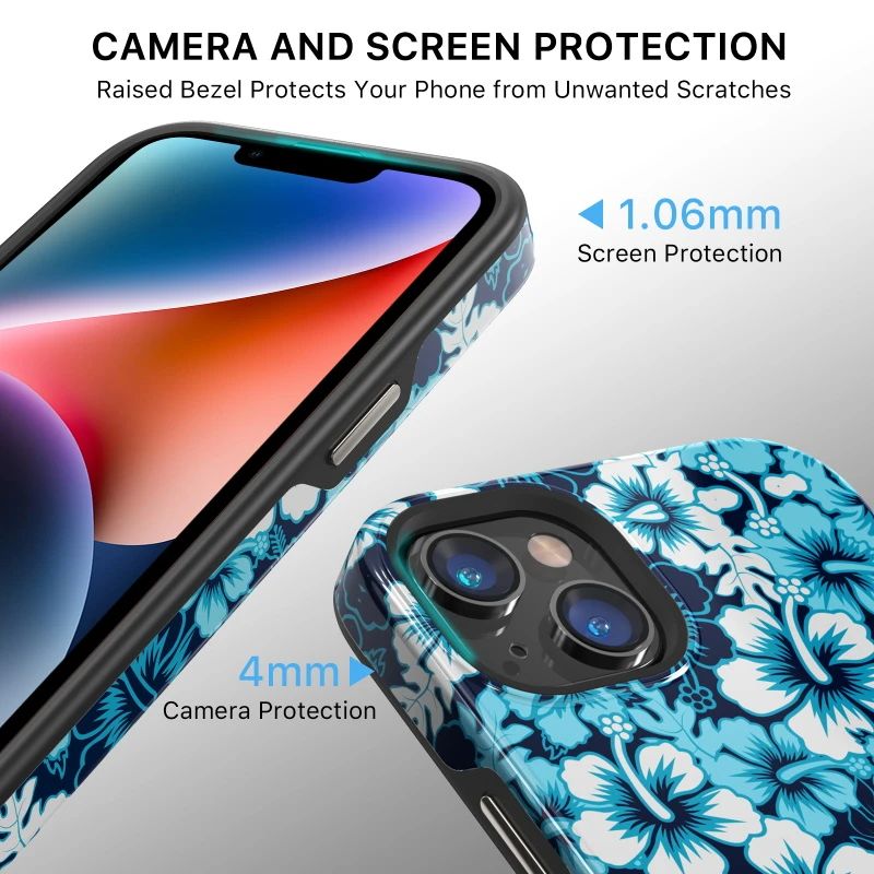 MyBatPro MyBatPro Fuse Series with Magsafe Phone Case for iPhone 14 Plus - Blue Hibiscus by MyBatPro - Image 6