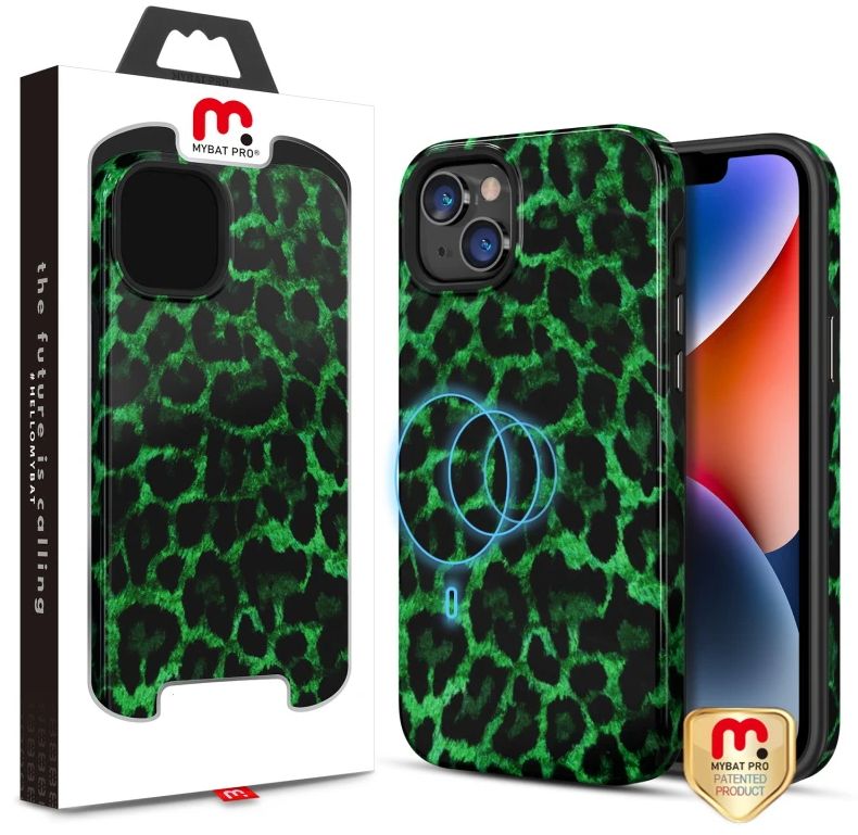 MyBatPro MyBatPro Fuse Series with Magsafe Phone Case for iPhone 14 Plus - Green Leopard by MyBatPro - Image 4