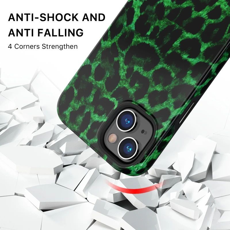 MyBatPro MyBatPro Fuse Series with Magsafe Phone Case for iPhone 14 Plus - Green Leopard by MyBatPro - Image 5