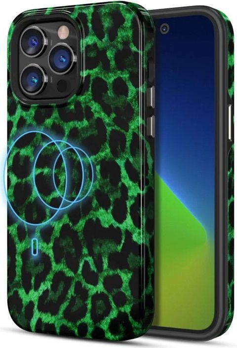 MyBatPro Fuse Series with Magsafe Phone Case for iPhone 14 Pro Max - Green Leopard by MyBatPro - Refurbished - Very Good condition - US$10.08