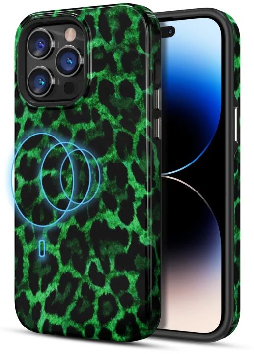 MyBatPro MyBatPro Fuse Series with Magsafe Phone Case for iPhone 14 Pro - Green Leopard by MyBatPro - Refurbished - Very Good condition - US$8.78