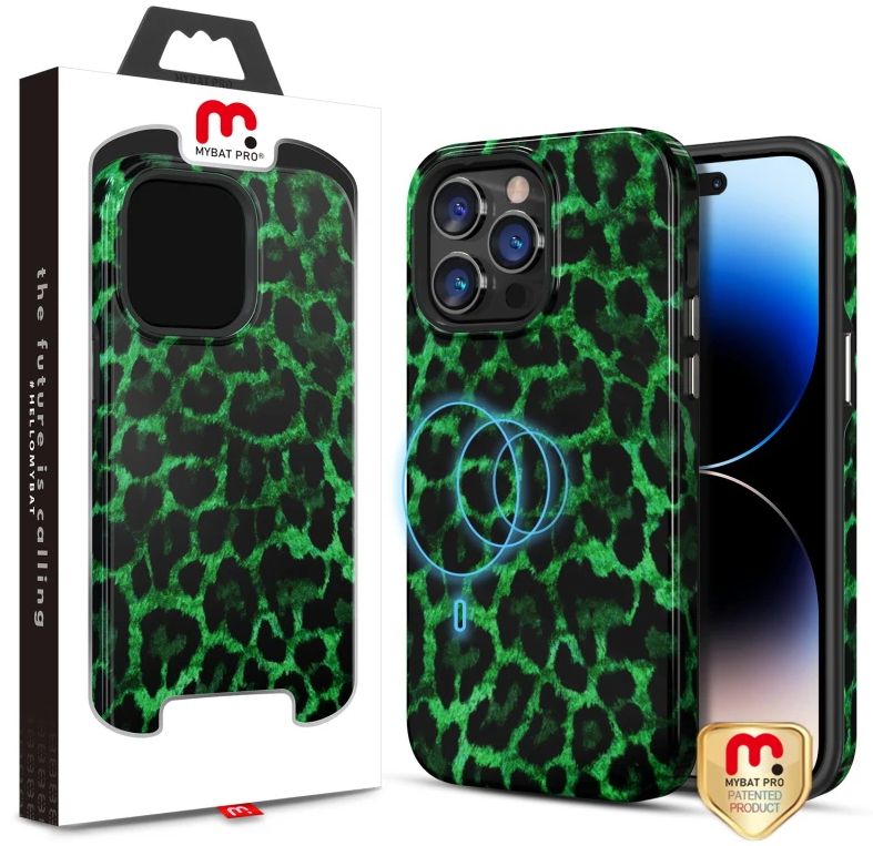 MyBatPro MyBatPro Fuse Series with Magsafe Phone Case for iPhone 14 Pro - Green Leopard by MyBatPro - Image 2
