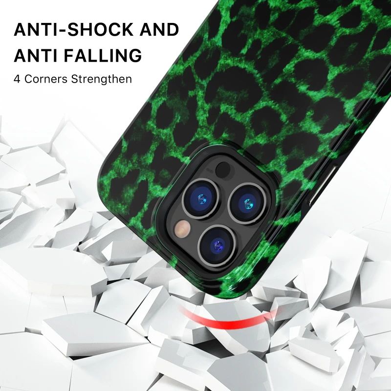 MyBatPro MyBatPro Fuse Series with Magsafe Phone Case for iPhone 14 Pro - Green Leopard by MyBatPro - Image 3