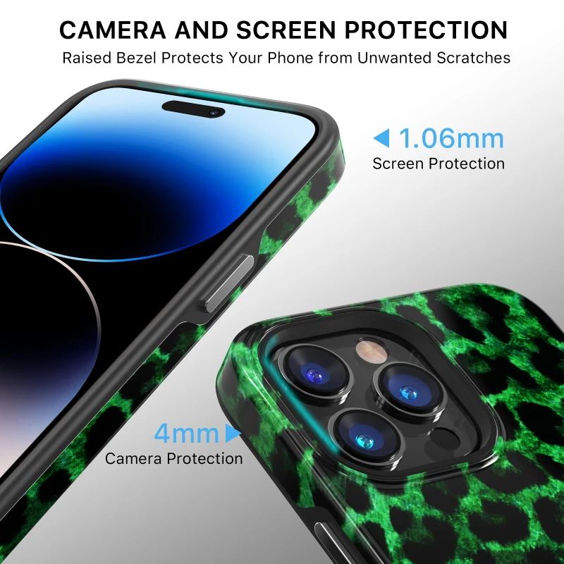 MyBatPro MyBatPro Fuse Series with Magsafe Phone Case for iPhone 14 Pro - Green Leopard by MyBatPro - Image 4