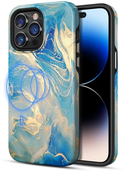 MyBatPro MyBatPro Fuse Series with Magsafe Phone Case for iPhone 14 Pro - Ocean Marble by MyBatPro - Refurbished - Like New condition - US$10.08
