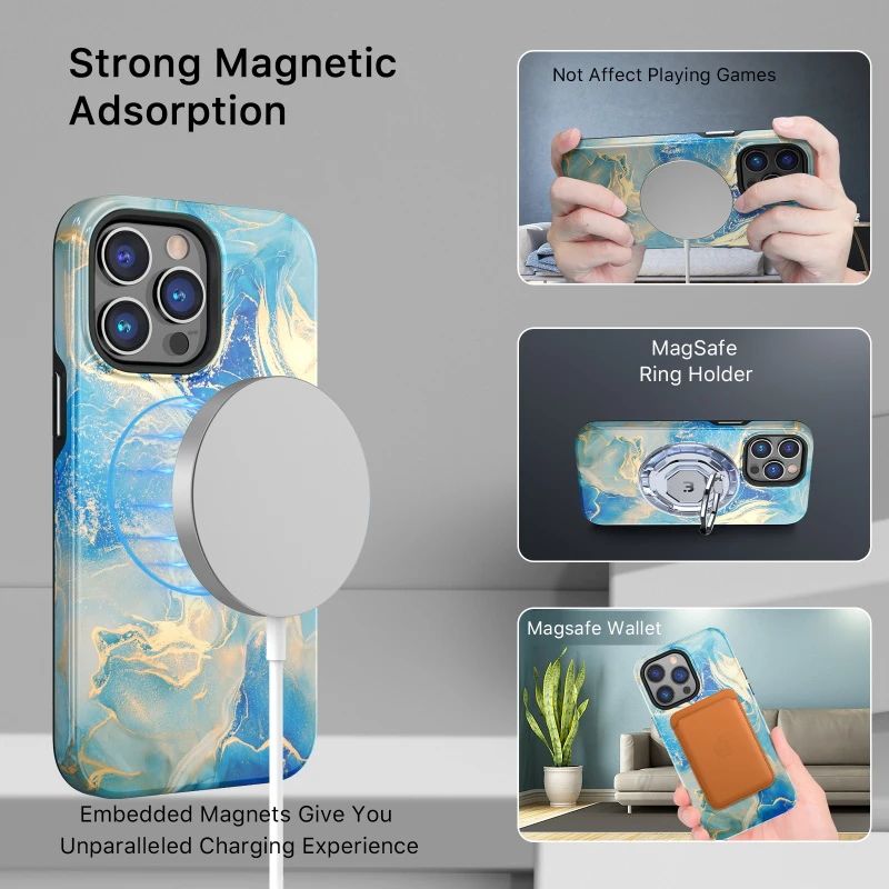 MyBatPro MyBatPro Fuse Series with Magsafe Phone Case for iPhone 14 Pro - Ocean Marble by MyBatPro - Refurbished - Like New condition - Image 5