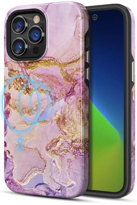 MyBatPro Fuse Series with Magsafe Phone Case for iPhone 14 Pro Max - Purple Marble by MyBatPro - Refurbished - Brand New condition - US$10.43