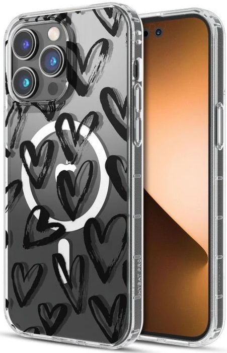 MyBatPro Mood Series Magsafe Phone Case for iPhone 14 Pro Max - Black Hearts by MyBatPro - Refurbished - Brand New condition - US$10.43