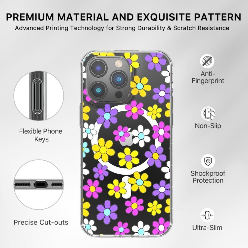 MyBat Pro Mood Series Phone Case with MagSafe for iPhone 14 Pro - Multi Color Daisy by MyBat Pro - Refurbished - Brand New condition - Image 6