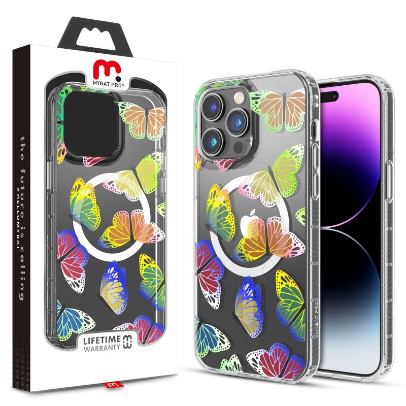 MyBat Pro Mood Series Phone Case with MagSafe for iPhone 14 Pro Max - Neon Butterflies - Brand New by MyBat Pro - Refurbished - Brand New condition - US$10.08