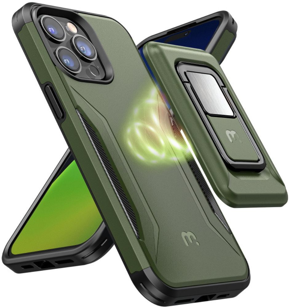 MyBat Pro Stealth Series Phone Case with MagKick for iPhone 14 Pro - Green - Like New by MyBat Pro - Refurbished - Like New condition - US$10.08