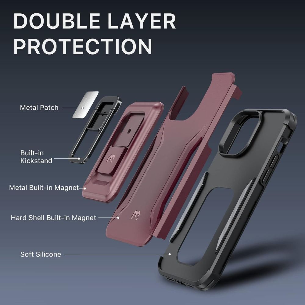 MyBat Pro Stealth Series Phone Case with MagKick for iPhone 14 Pro Max - Plum - Brand New by MyBat Pro - Refurbished - Brand New condition - Image 2