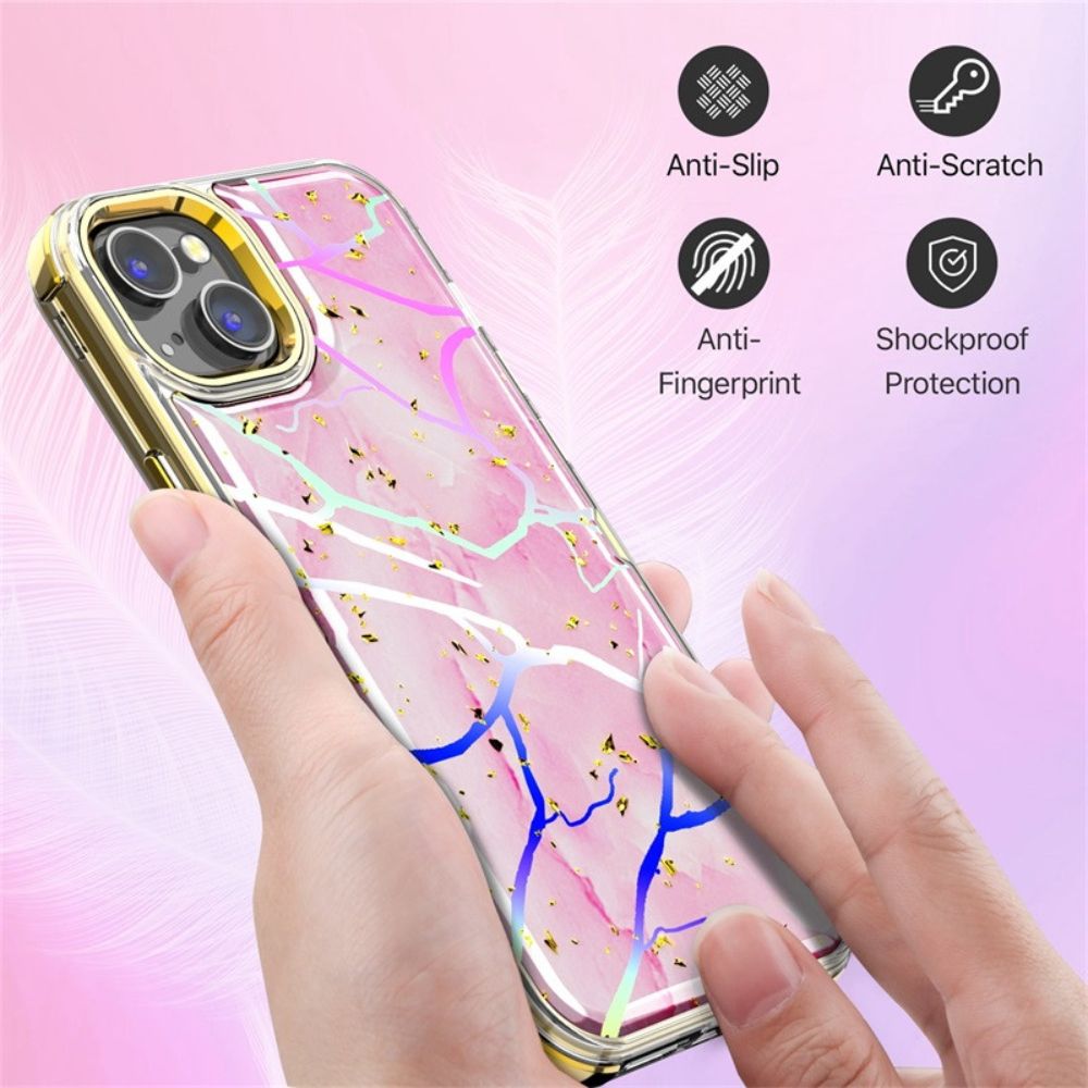MyBat Pro Tuff Kleer Series Phone Case for iPhone 14 Plus - Pink Marbling/Electroplating Gold - Brand New by MyBat Pro - Refurbished - Brand New condition - Image 3