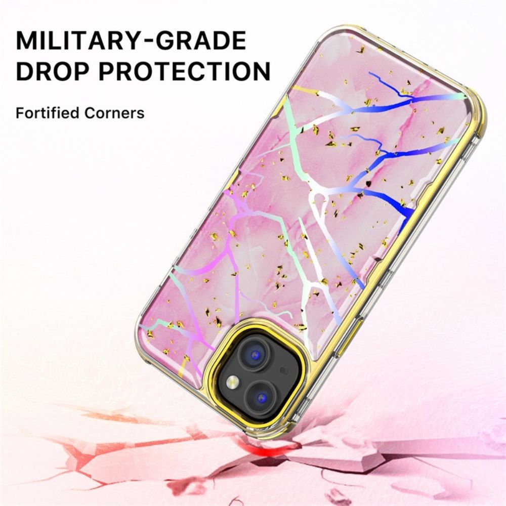MyBat Pro Tuff Kleer Series Phone Case for iPhone 14 Plus - Pink Marbling/Electroplating Gold - Brand New by MyBat Pro - Refurbished - Brand New condition - Image 5