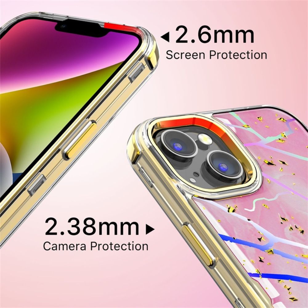 MyBat Pro Tuff Kleer Series Phone Case for iPhone 14 Plus - Pink Marbling/Electroplating Gold - Brand New by MyBat Pro - Refurbished - Brand New condition - Image 7