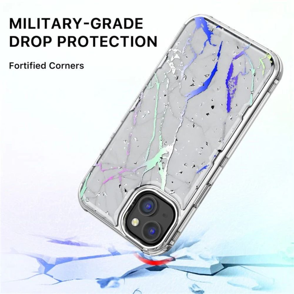 MyBat Pro Tuff Kleer Series Phone Case for iPhone 14 Plus - White Marbling/Electroplating Silver - Brand New by MyBat Pro - Refurbished - Brand New condition - Image 5