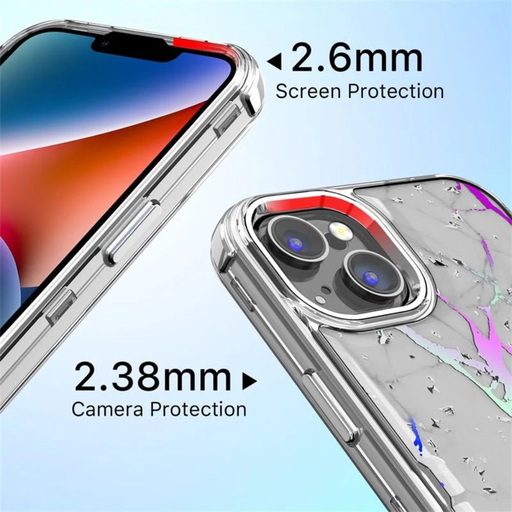 MyBat Pro Tuff Kleer Series Phone Case for iPhone 14 Plus - White Marbling/Electroplating Silver - Brand New by MyBat Pro - Refurbished - Brand New condition - Image 7