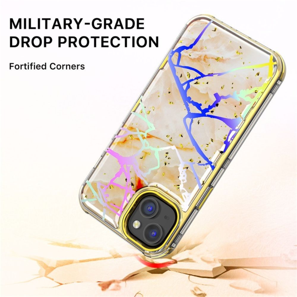 MyBat Pro Tuff Kleer Series Phone Case for iPhone 14 Plus - Pale Yellow Marbling/Electroplating Gold - Brand New by MyBat Pro - Refurbished - Brand New condition - Image 5