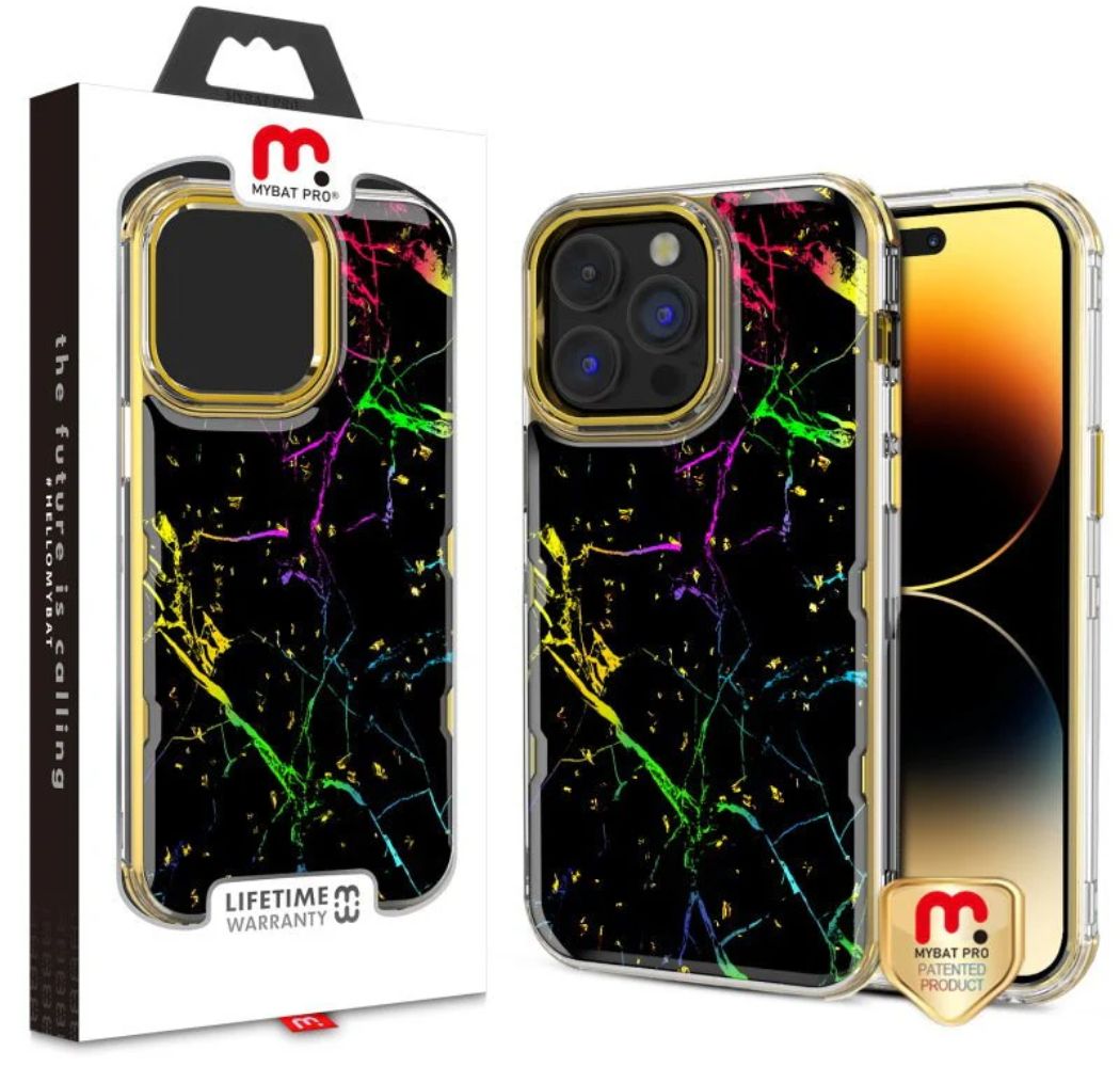 MyBat Pro MyBat Pro Tuff Kleer Series Phone Case for iPhone 14 Pro - Black Marbling/Electroplating Gold - Brand New by MyBat Pro - Refurbished - Brand New condition - US$8.78