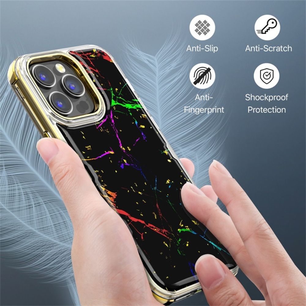 MyBat Pro MyBat Pro Tuff Kleer Series Phone Case for iPhone 14 Pro - Black Marbling/Electroplating Gold - Brand New by MyBat Pro - Image 3