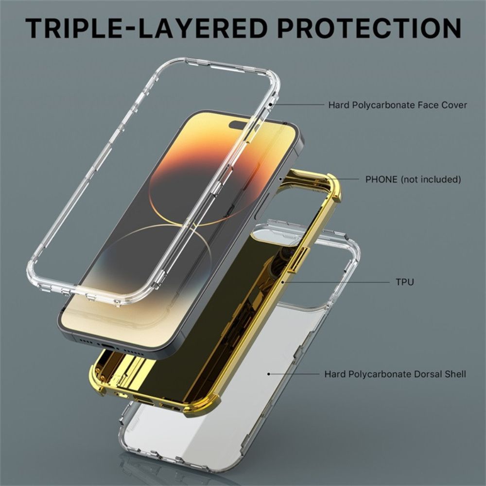 MyBat Pro MyBat Pro Tuff Kleer Series Phone Case for iPhone 14 Pro - Black Marbling/Electroplating Gold - Brand New by MyBat Pro - Image 4