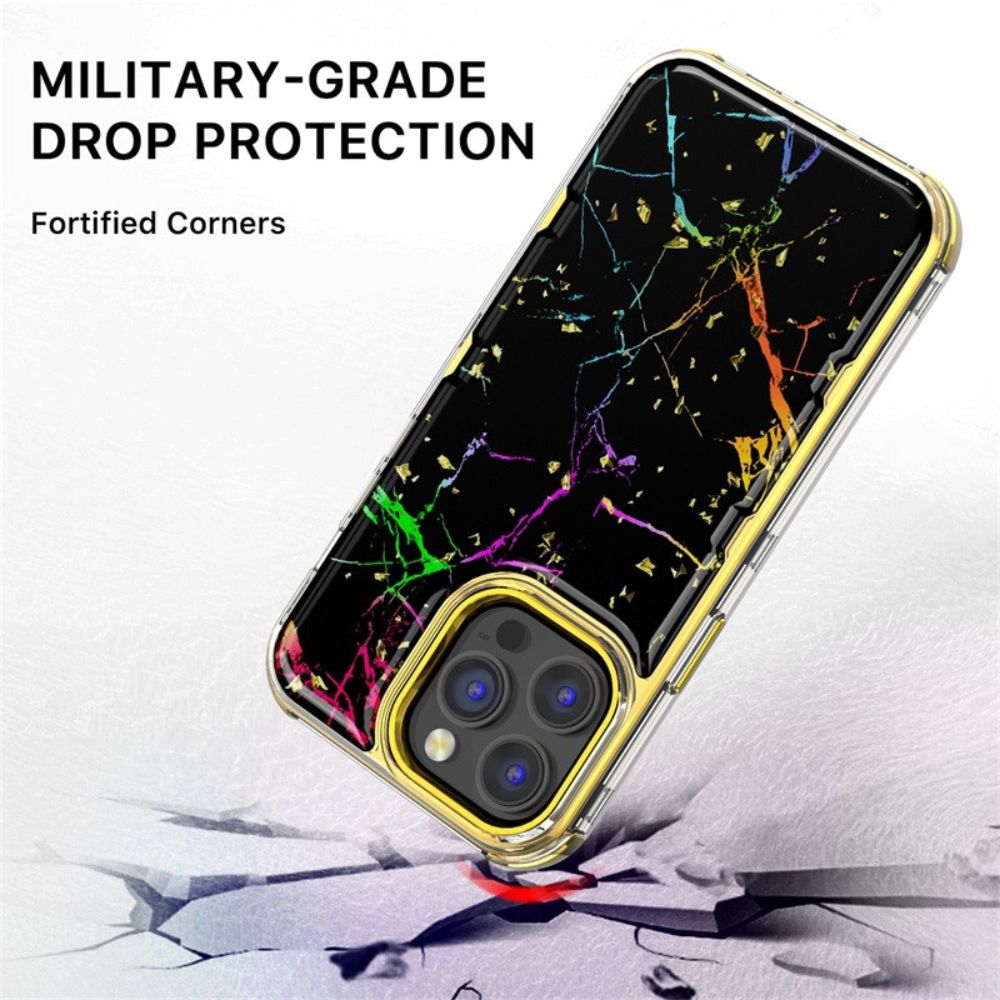 MyBat Pro MyBat Pro Tuff Kleer Series Phone Case for iPhone 14 Pro - Black Marbling/Electroplating Gold - Brand New by MyBat Pro - Image 5