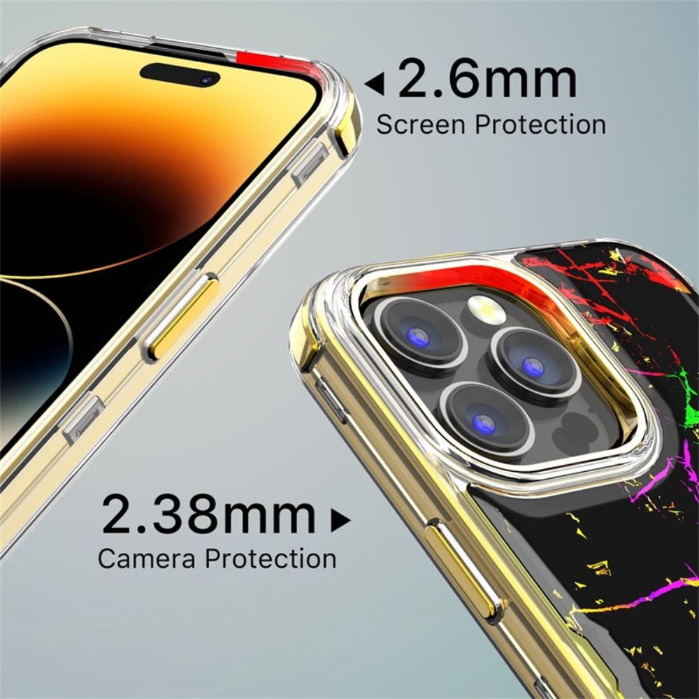 MyBat Pro MyBat Pro Tuff Kleer Series Phone Case for iPhone 14 Pro - Black Marbling/Electroplating Gold - Brand New by MyBat Pro - Image 7