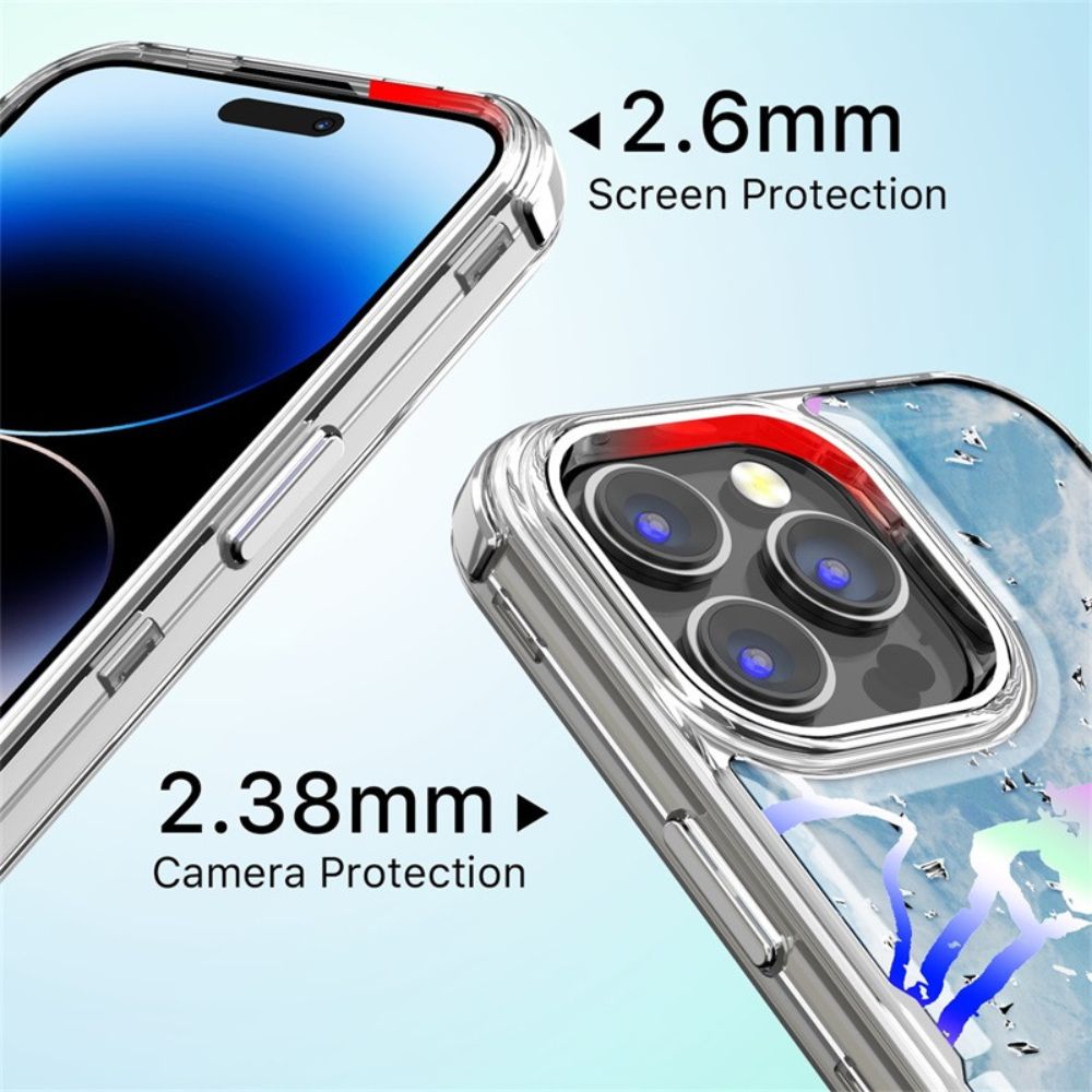 MyBat Pro MyBat Pro Tuff Kleer Series Phone Case for iPhone 14 Pro - Blue Marbling/Electroplating Silver - Brand New by MyBat Pro - Image 7