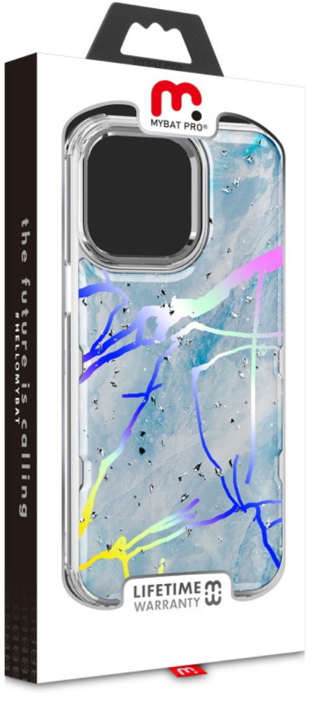 MyBat Pro MyBat Pro Tuff Kleer Series Phone Case for iPhone 14 Pro - Blue Marbling/Electroplating Silver - Brand New by MyBat Pro - Image 8